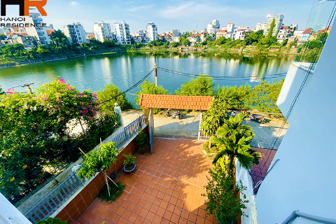 Lake view, swimming pool villa for rent in tay ho with 4 bedroom