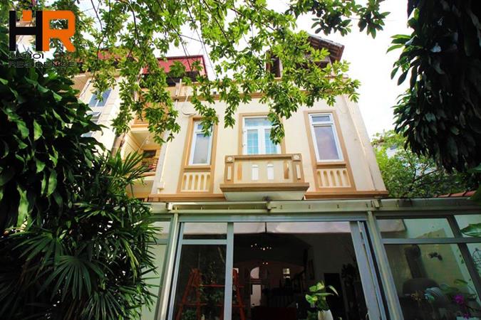 Garden three-floor House with Nice Design for rent in Tay Ho