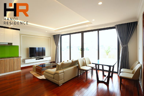 Big balcony & High floor serviced apartment 02 beds for rent in Tay Ho district