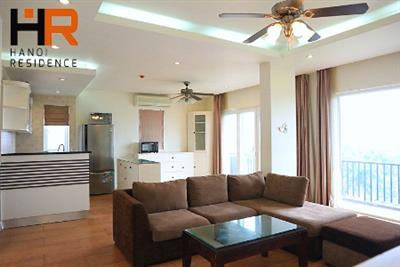 Two bedroom apartment for rent in Tay Ho, bright, balcony & lake view