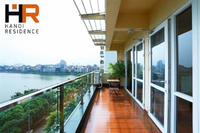 Big balcony & lake view 04 beds apartment for rent on Xuan Dieu street