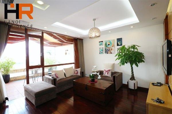 Lake view one bedroom for rent in Tay Ho with larger balcony