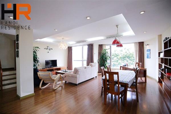 Front lake view duplex apartment 03 beds for rent in Tay Ho district