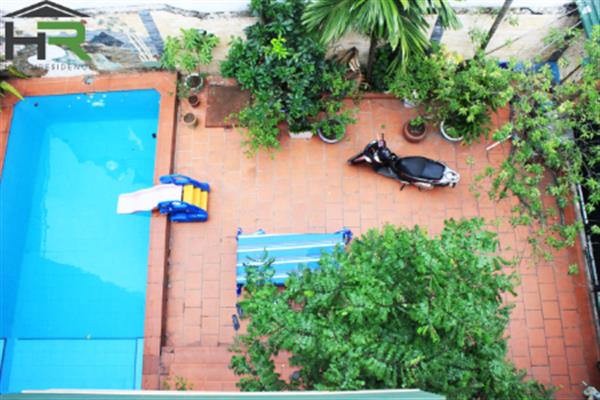 Swimming pool house for rent in Tay Ho, nice design, with court yard