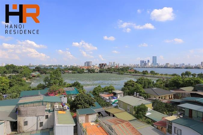 Top-floor & Lake view 02 beds apartment for rent on Xom Chua, Dang Thai Mai st