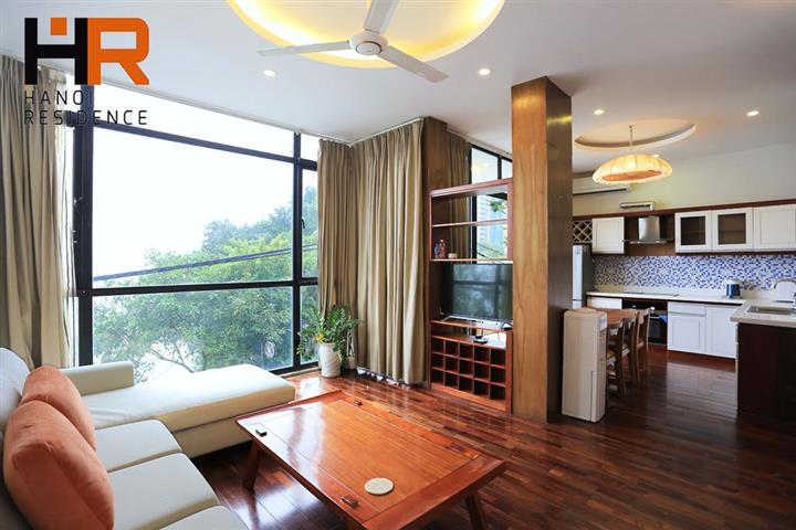 Front lake 02 beds apartment for rent on Quang Khanh street