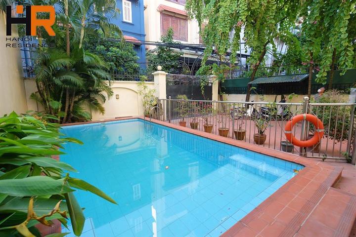 Unfurnished swimming pool house for lease with 5 bedrooms, large yard in To Ngoc Van, Tay Ho