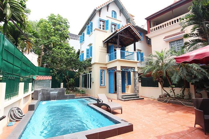 Fully furnished 4 bedroom house for rent on To Ngoc Van street with swimming pool
